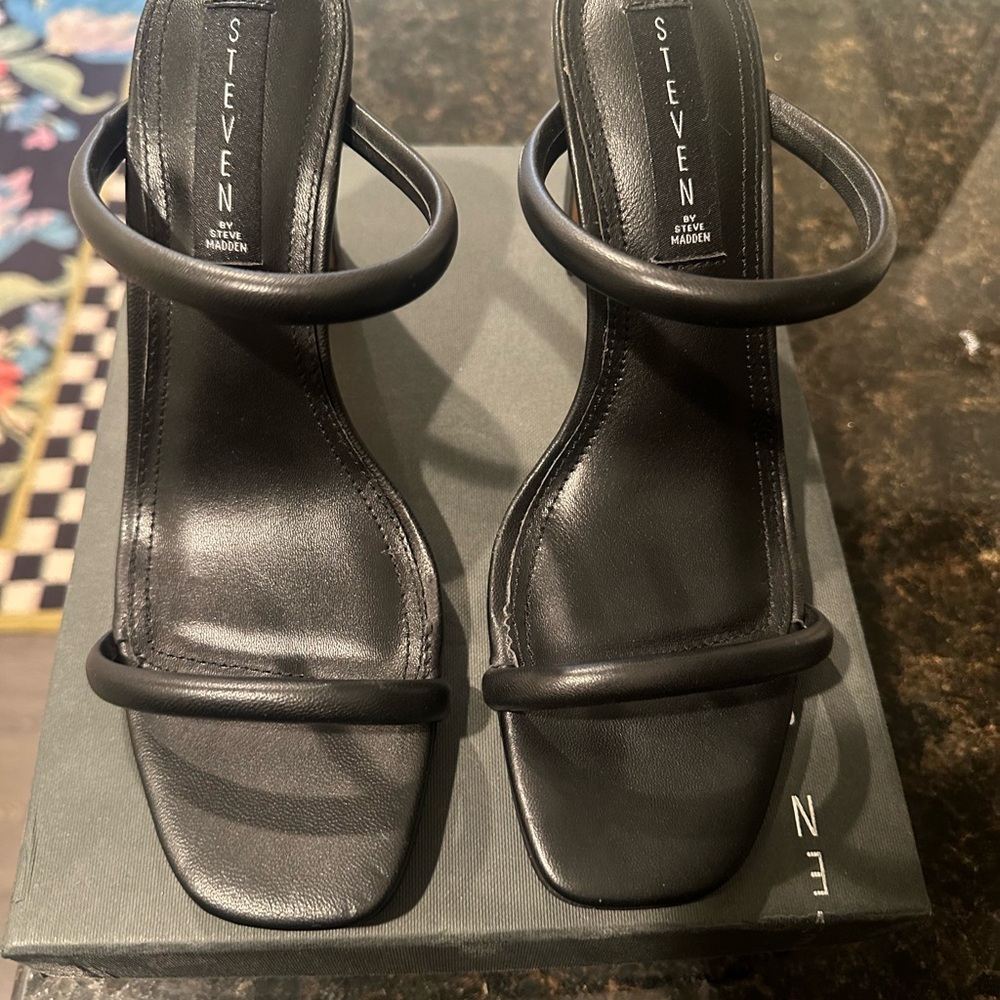 Steven By Steve Madden Black High Heel Sandals